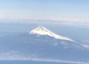上空から望む富士山